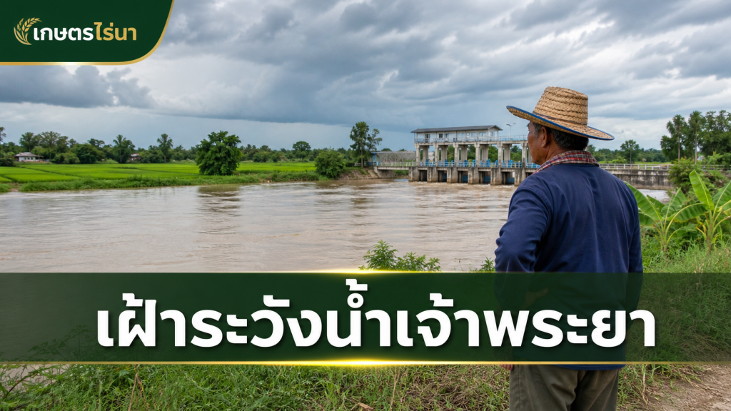 เกษตรกรเฝ้าระวังระดับน้ำในลุ่มเจ้าพระยา สิงหาคม 2569