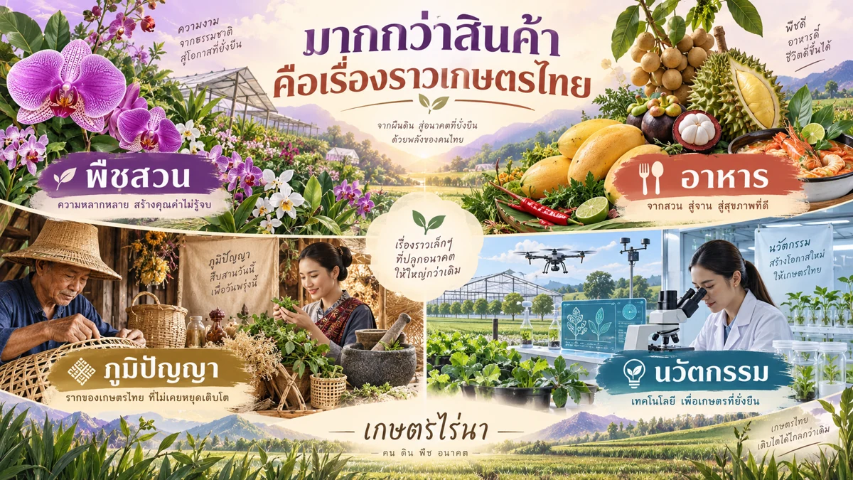 มากกว่าสินค้า คือเรื่องราวเกษตรไทย: พืชสวน อาหาร ภูมิปัญญา และนวัตกรรม