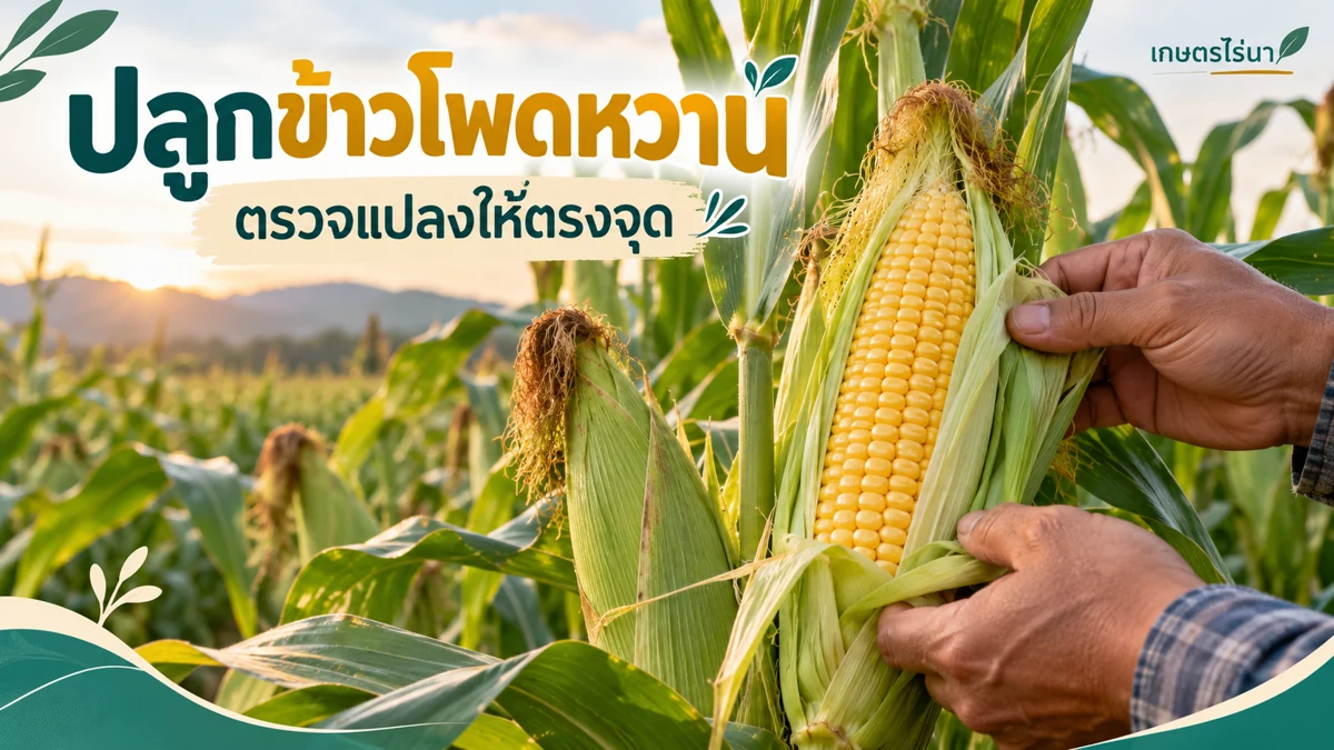 ปลูกข้าวโพดหวาน — ตรวจแปลงให้ตรงจุด พร้อมข้อความไทย