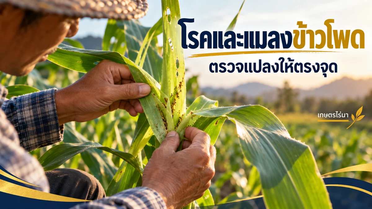 โรคและแมลงข้าวโพด — ตรวจแปลงให้ตรงจุด พร้อมข้อความไทย