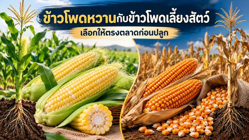 ข้าวโพดหวานกับข้าวโพดเลี้ยงสัตว์ เลือกให้ตรงตลาดก่อนปลูก