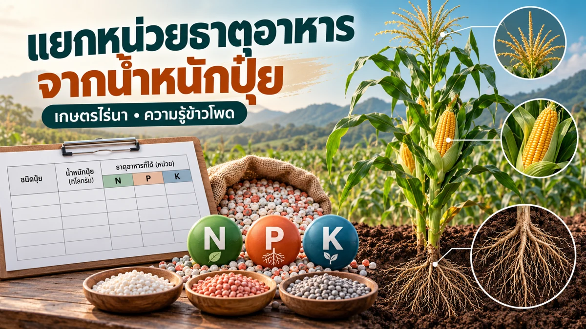 ปุ๋ยข้าวโพดเลี้ยงสัตว์ตามผลดิน ภาพอธิบายจุดตรวจและหลักการ