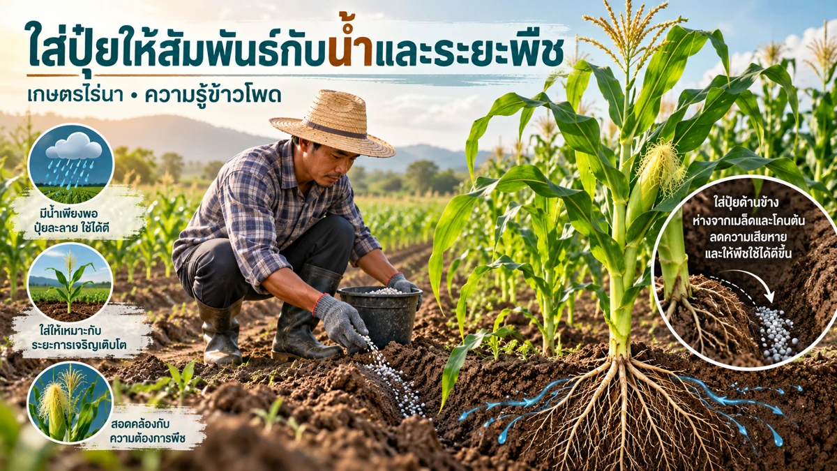 ปุ๋ยข้าวโพดเลี้ยงสัตว์ตามผลดิน ภาพขั้นตอนดูแลและวางแผนแปลง