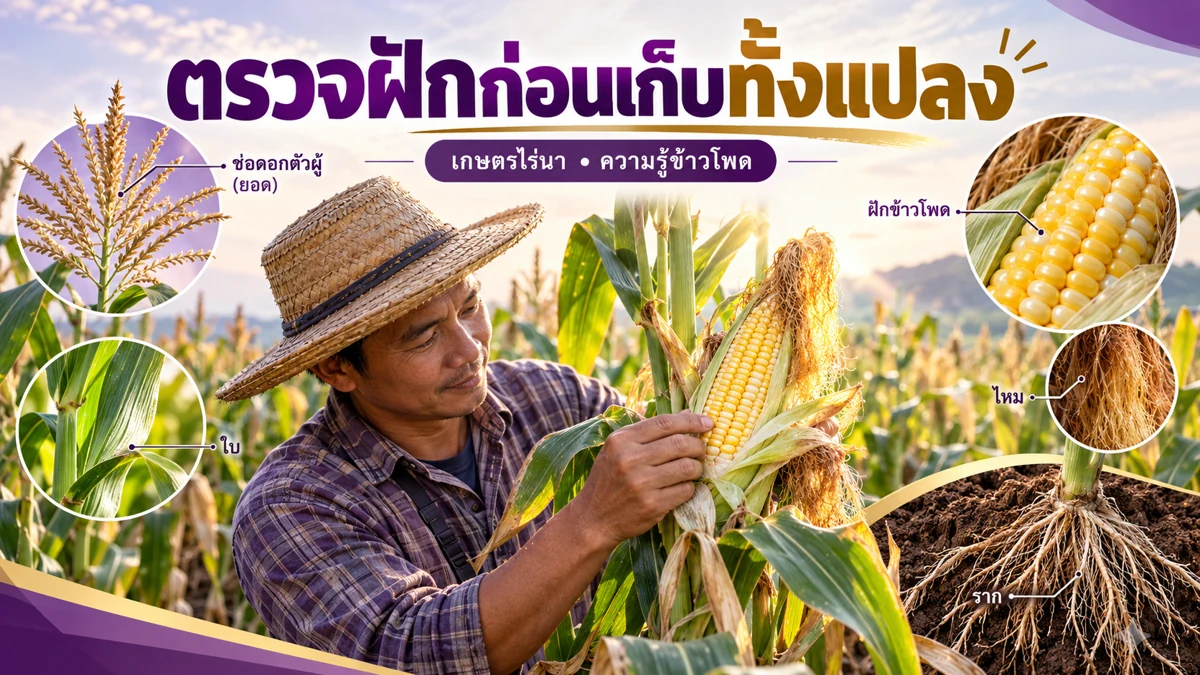 ปลูกข้าวโพดข้าวเหนียว ภาพขั้นตอนดูแลและวางแผนแปลง