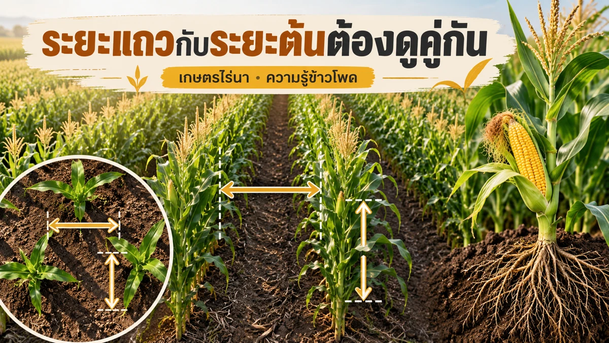 ระยะปลูกข้าวโพดเลี้ยงสัตว์ ภาพอธิบายจุดตรวจและหลักการ