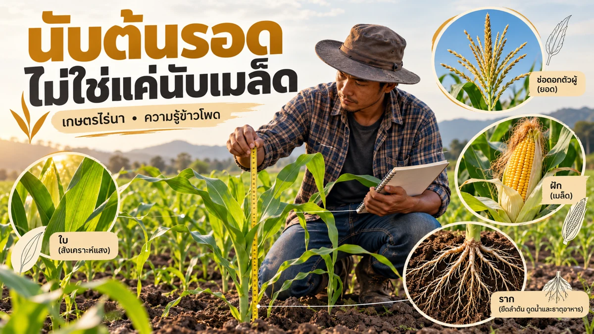ระยะปลูกข้าวโพดเลี้ยงสัตว์ ภาพขั้นตอนดูแลและวางแผนแปลง