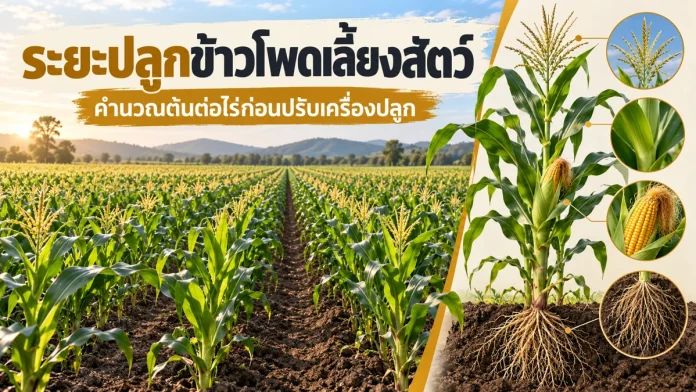 cm10-5-cover ระยะปลูกข้าวโพดเลี้ยงสัตว์ คำนวณต้นต่อไร่ก่อนปรับเครื่องปลูก