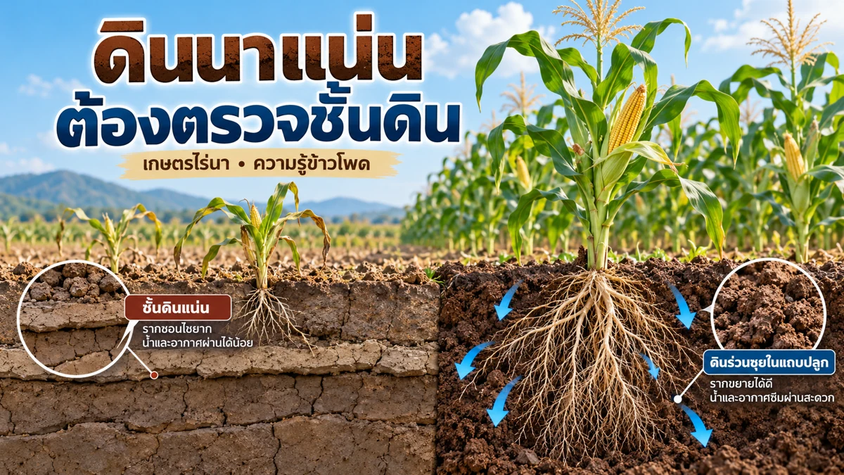 ปลูกข้าวโพดเลี้ยงสัตว์หลังนา ภาพอธิบายจุดตรวจและหลักการ