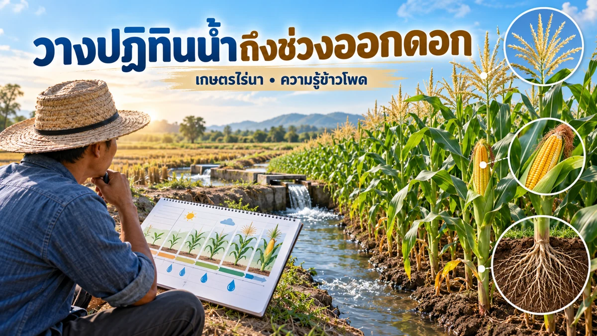 ปลูกข้าวโพดเลี้ยงสัตว์หลังนา ภาพขั้นตอนดูแลและวางแผนแปลง