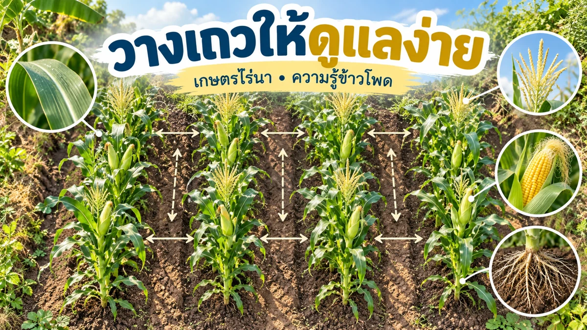 ระยะปลูกข้าวโพดหวาน ภาพอธิบายจุดตรวจและหลักการ