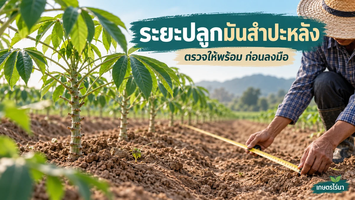 ระยะปลูกมันสำปะหลัง ตัวอย่างระยะเพื่อเริ่มคิด พร้อมข้อความไทย