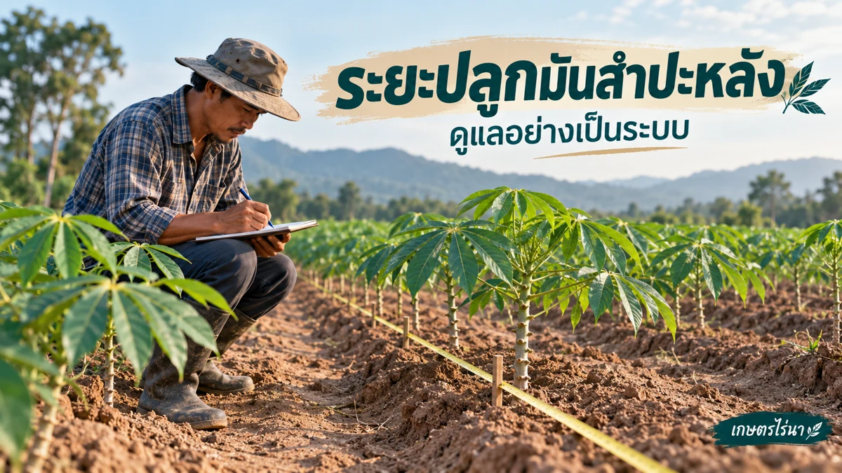 ระยะปลูกมันสำปะหลัง เผื่อปลูกซ่อมอย่างมีเหตุผล พร้อมข้อความไทย