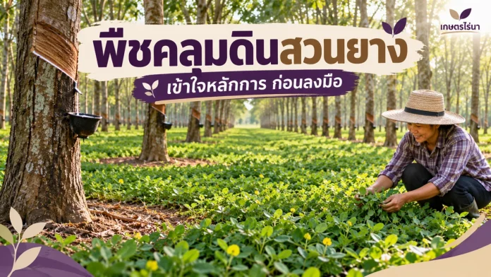 dr-8-cover พืชคลุมดินสวนยาง ภาพประกอบพร้อมข้อความไทย