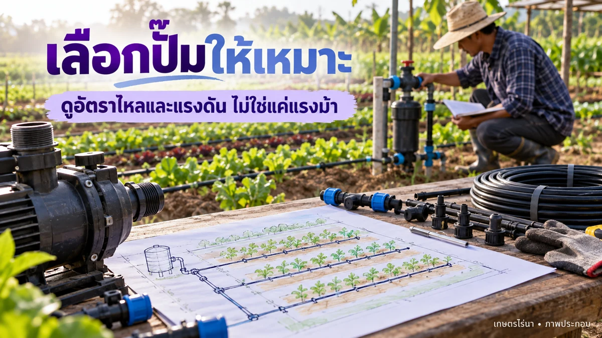 เลือกปั๊มจากอัตราไหลและแรงดัน ไม่ใช่แค่แรงม้า