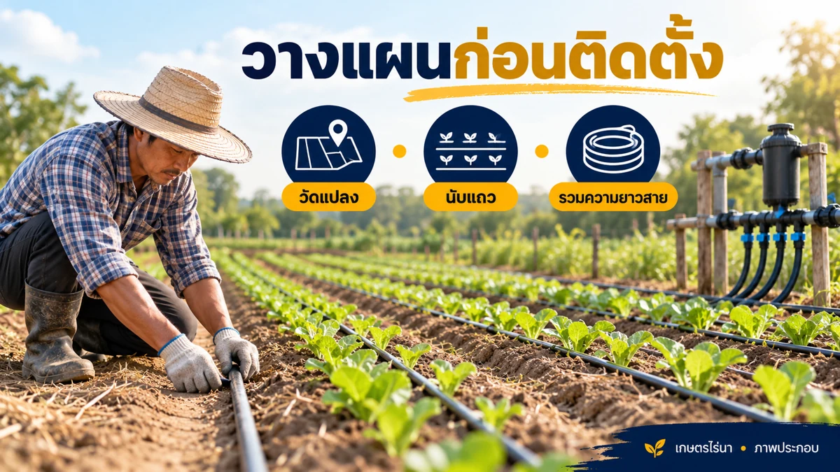 วางแผนก่อนติดตั้ง วัดแปลง นับแถว และรวมความยาวสาย
