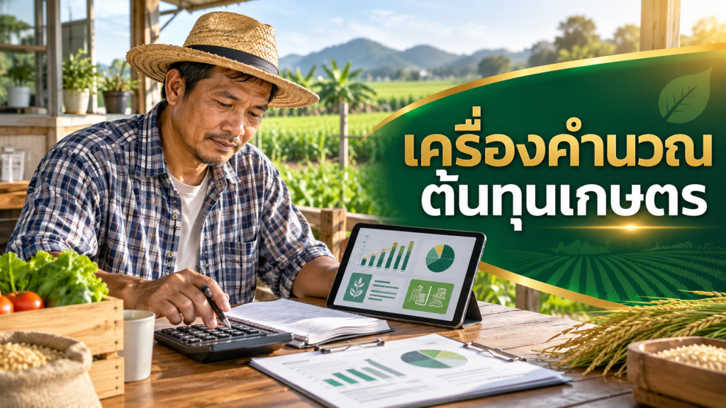 เกษตรกรใช้เครื่องคำนวณต้นทุนเกษตรจากข้อมูลจริงของแปลง