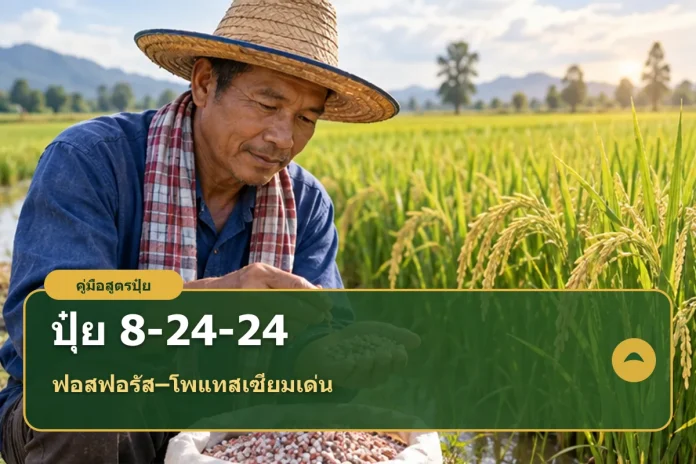 fertilizer-8-24-24-cover ภาพปกบทความปุ๋ยสูตร 8-24-24 พร้อมข้อความวิธีเลือกใช้และคำนวณ
