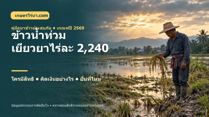 flooded-rice-relief-2240-cover ข้าวน้ำท่วม เยียวยาไร่ละ 2240 บาท ปี 2569