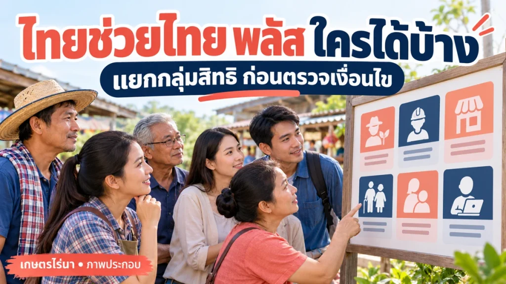 ประชาชนอ่านข้อมูล พร้อมข้อความไทยช่วยไทย พลัส ใครได้บ้าง แยกกลุ่มสิทธิก่อนตรวจเงื่อนไข