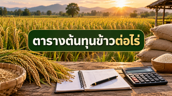 rice-cost-per-rai-worksheet-cover ตารางต้นทุนข้าวต่อไร่พร้อมสมุดบัญชีและเครื่องคิดเลข
