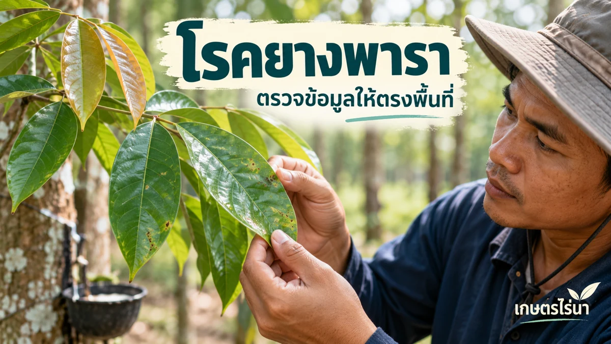โรคยางพารา — ตรวจข้อมูลและสภาพแปลง พร้อมข้อความไทย