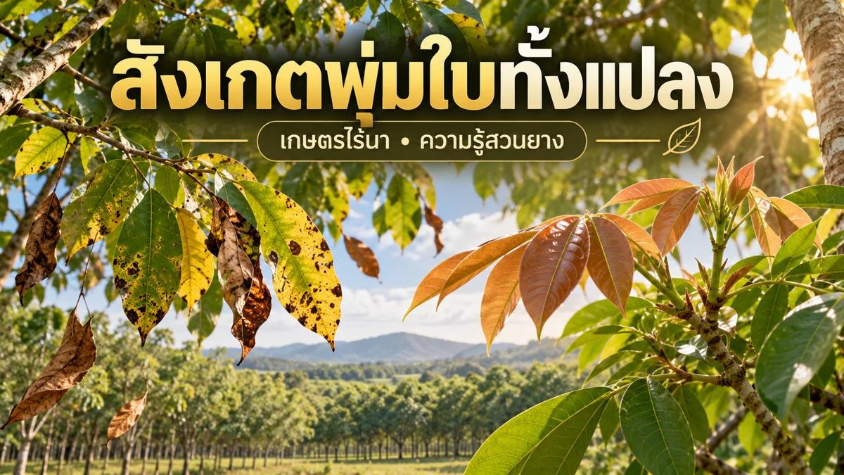 พักกรีดยางช่วงผลัดใบ ภาพอธิบายจุดตรวจและข้อสังเกต