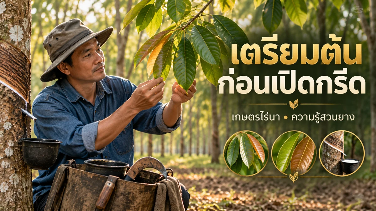 พักกรีดยางช่วงผลัดใบ ภาพแนวทางดูแลและติดตามสวน