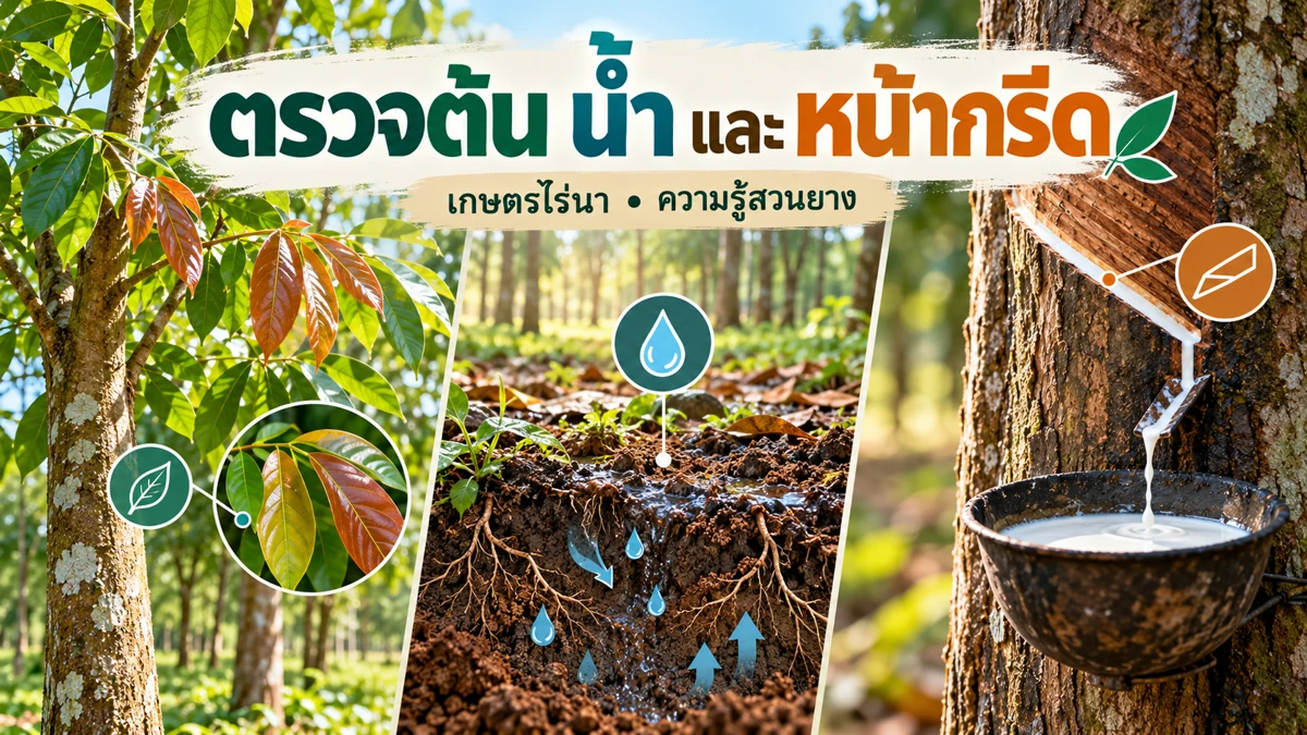 น้ำยางออกน้อย ภาพอธิบายจุดตรวจและข้อสังเกต
