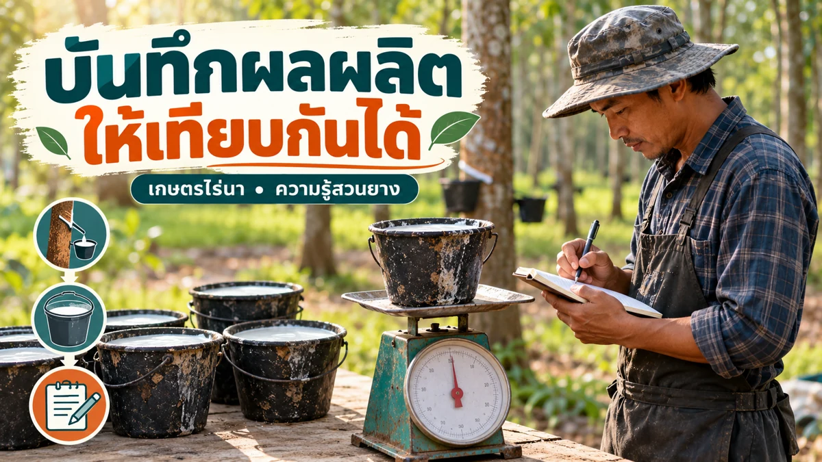 น้ำยางออกน้อย ภาพแนวทางดูแลและติดตามสวน