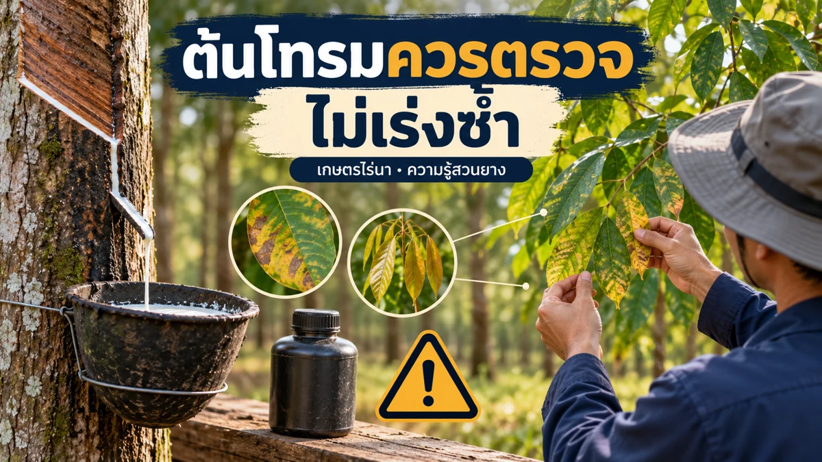 สารเร่งน้ำยางข้อควรระวัง ภาพแนวทางดูแลและติดตามสวน
