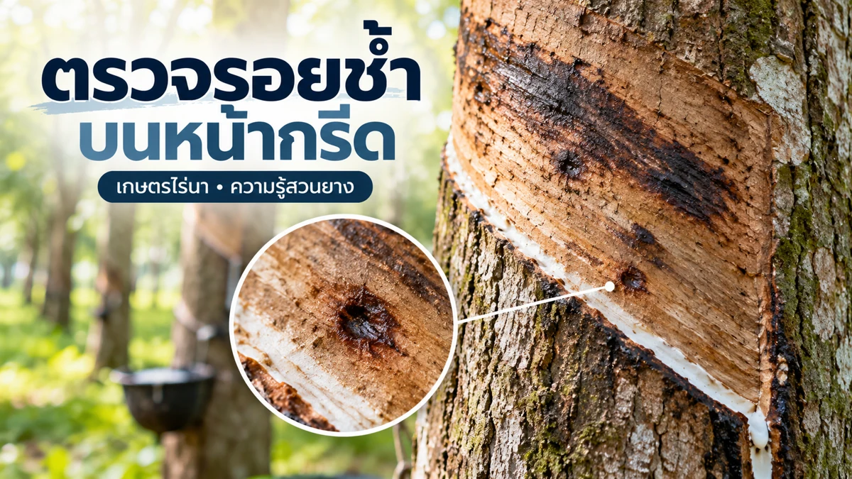 โรคเส้นดำยางพารา ภาพอธิบายจุดตรวจและข้อสังเกต