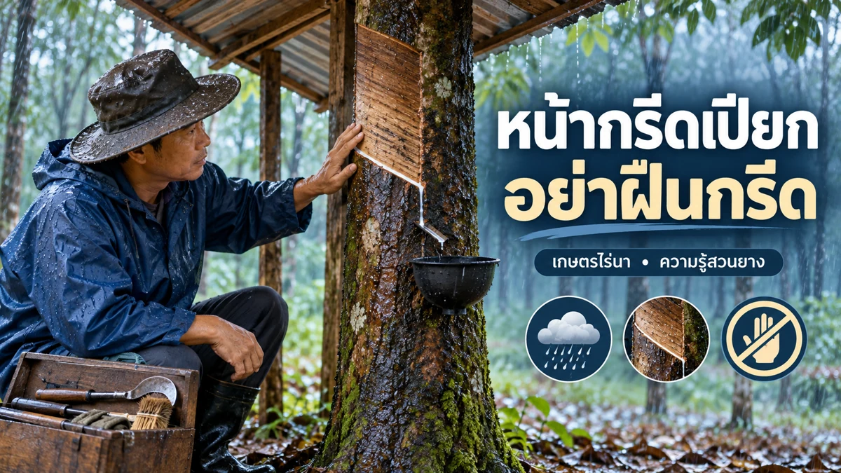 โรคเส้นดำยางพารา ภาพแนวทางดูแลและติดตามสวน