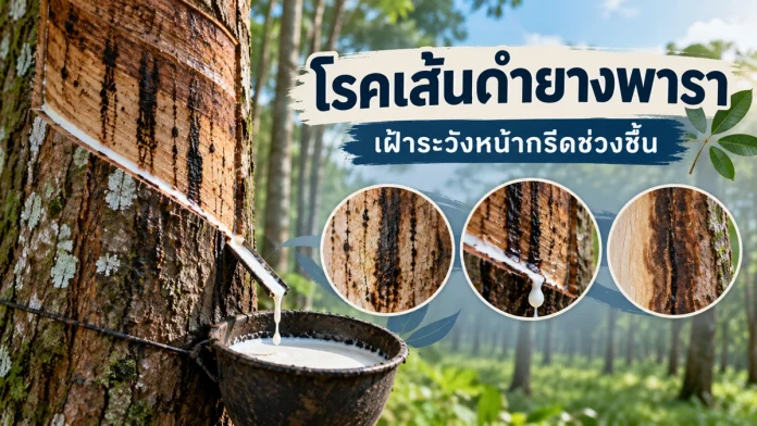 ry10-7-cover โรคเส้นดำยางพารา เฝ้าระวังหน้ากรีดช่วงชื้น ภาพอธิบายแนวคิด