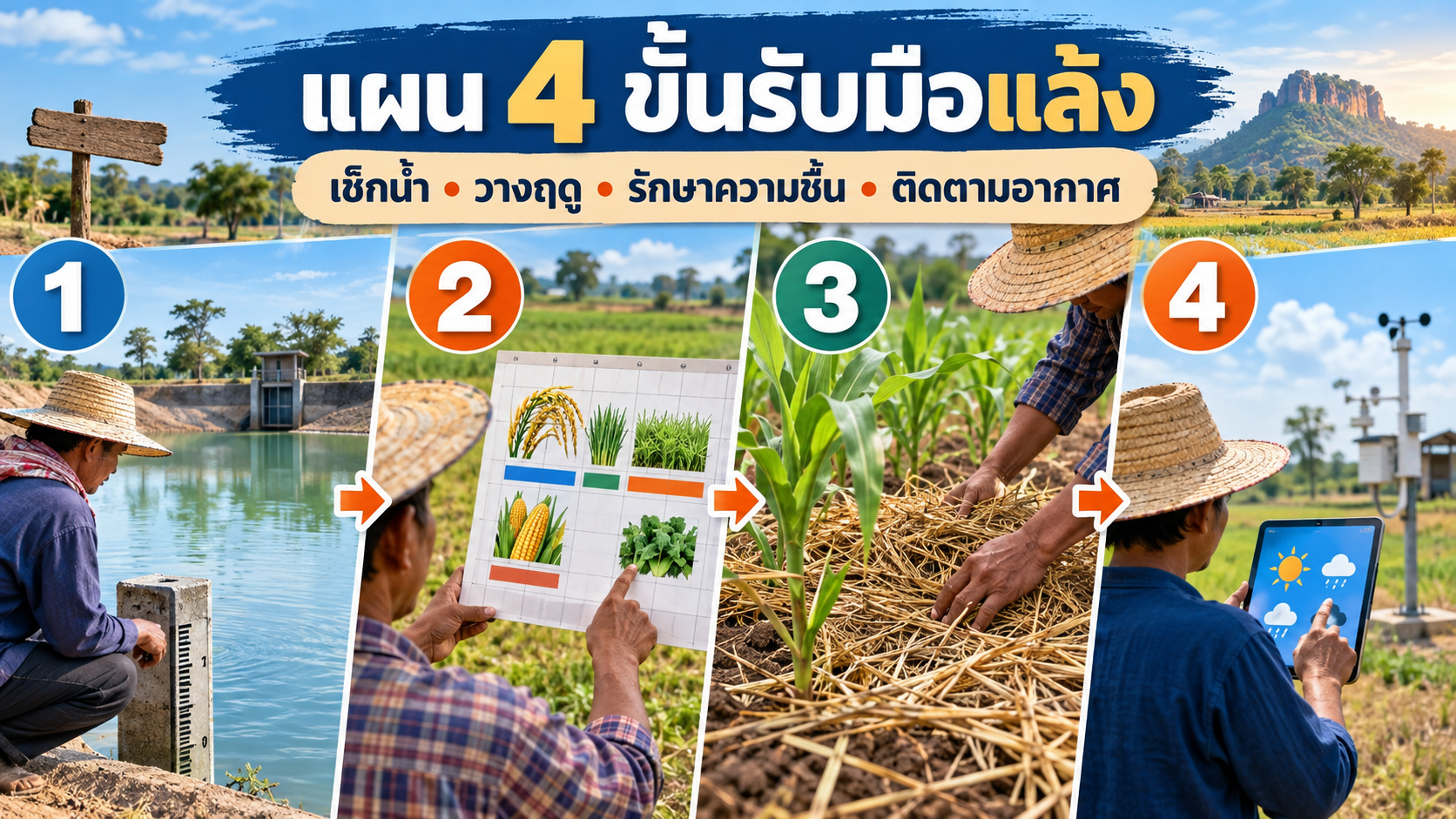 แผน 4 ขั้นรับมือภัยแล้ง เช็กน้ำ วางฤดู รักษาความชื้น และติดตามอากาศ