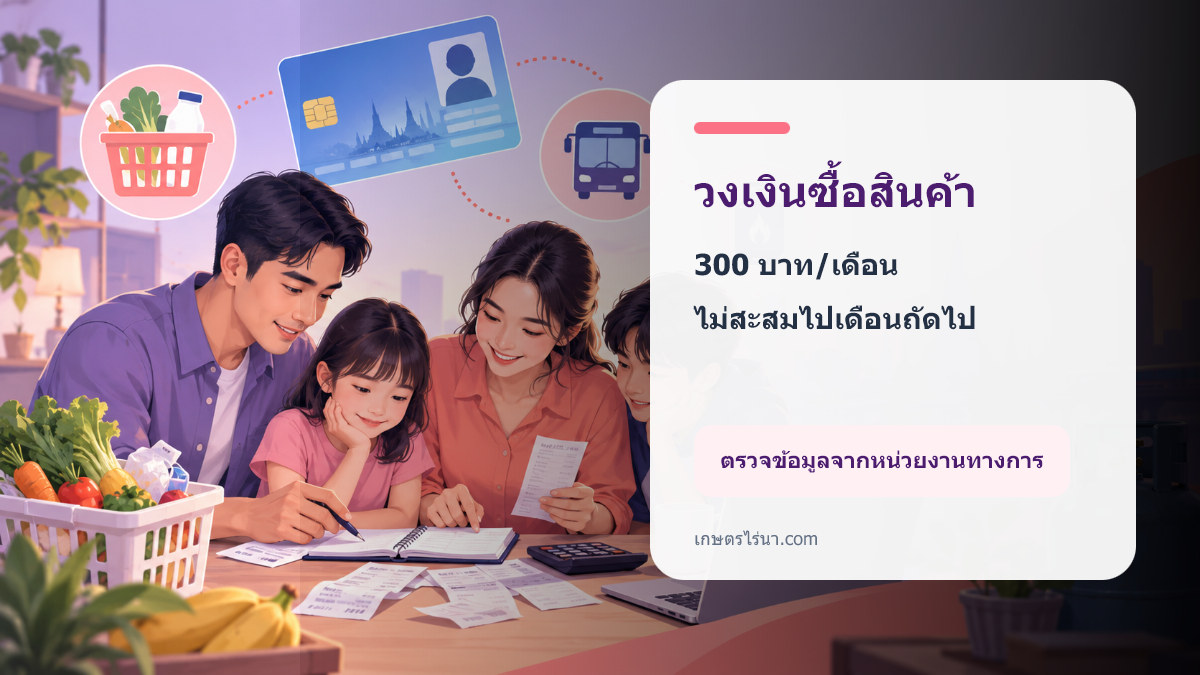 วงเงินซื้อสินค้าบัตรสวัสดิการแห่งรัฐ 300 บาทต่อเดือน