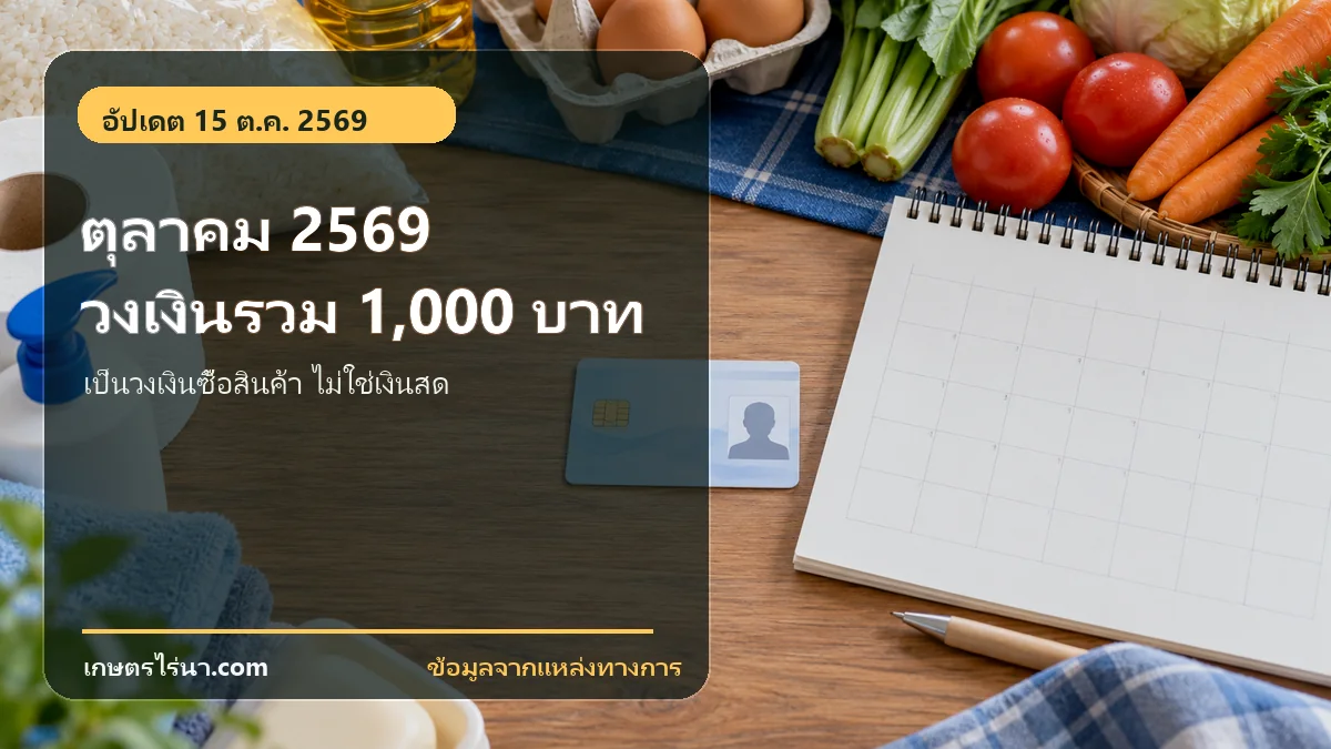 ตุลาคม 2569 วงเงินซื้อสินค้ารวม 1,000 บาท ใช้ตามเงื่อนไข