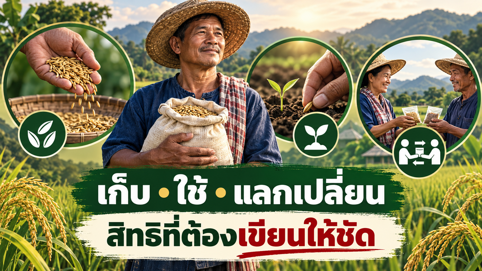 อินโฟกราฟิกเกษตรกรกับสิทธิการเก็บ ใช้ และแลกเปลี่ยนเมล็ดพันธุ์